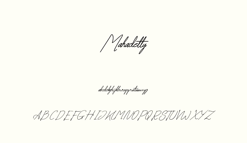 Mahadetty font