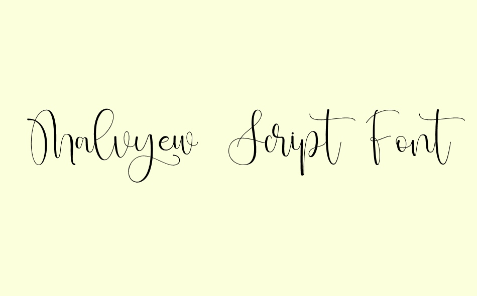 Malvyew Script font big