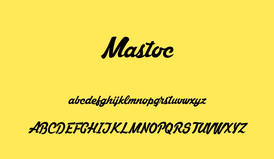 Mastoc Personal Use Only font