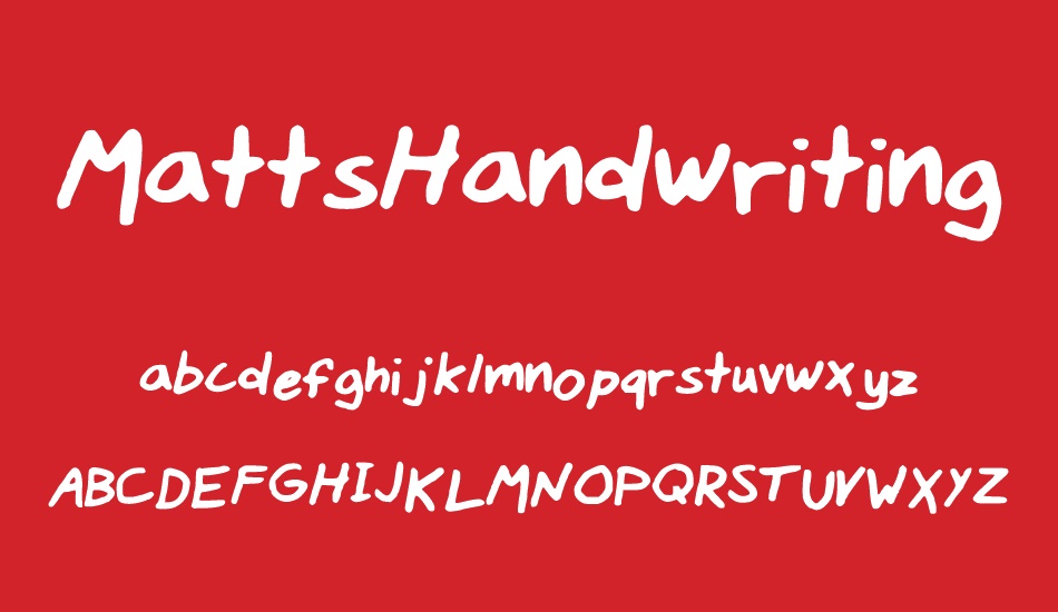 MattsHandwriting font