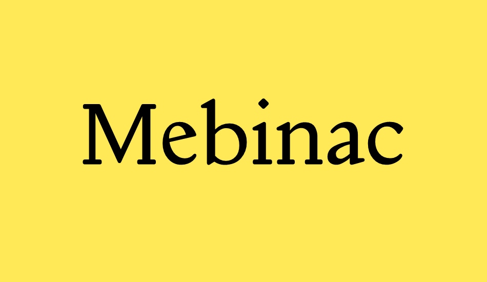 Mebinac regular font big