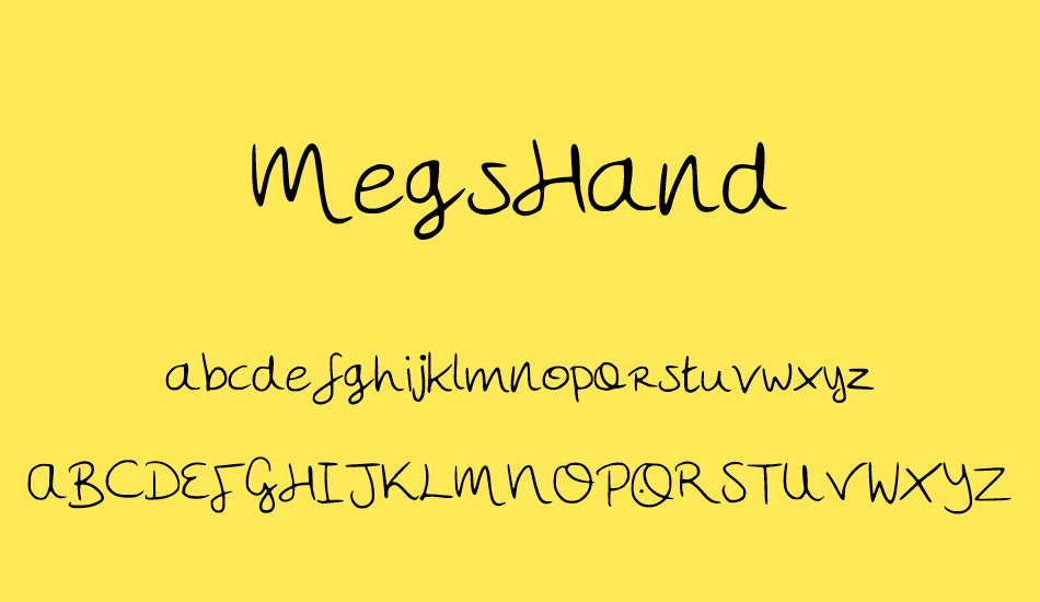 MegsHand font