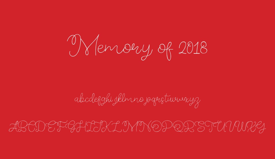 Memory of 2018 font