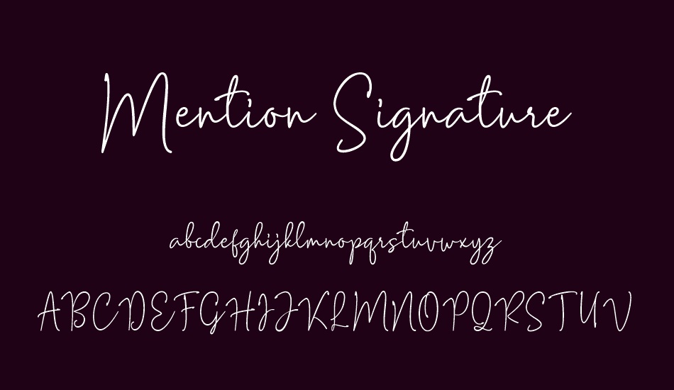 Mention Signature font