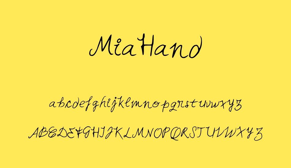 MiaHand font