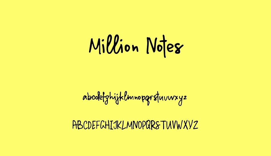 Million Notes font