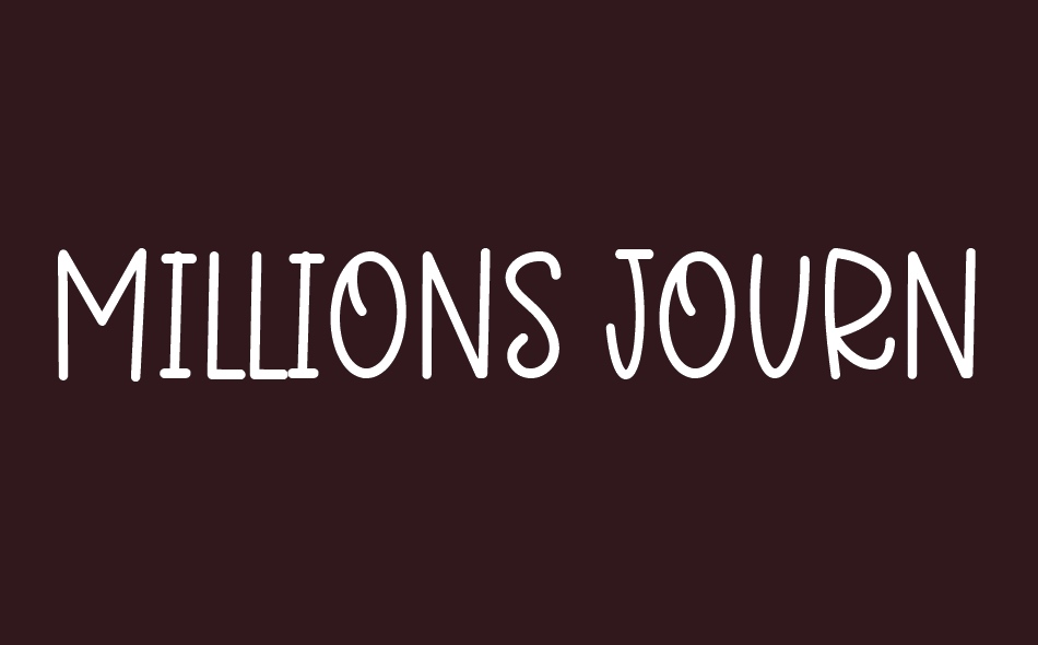 Millions Journey Script font big