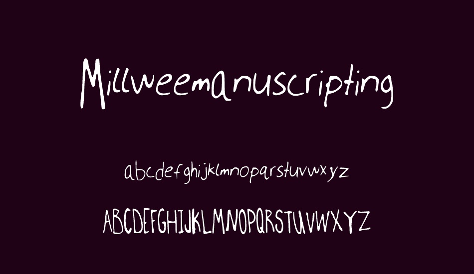 Millweemanuscripting font