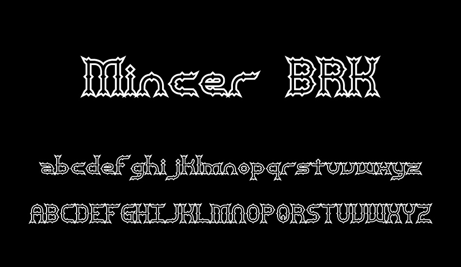 Mincer BRK font