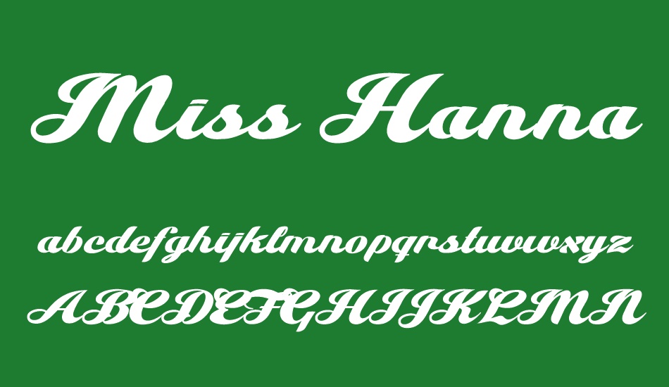 Miss Hanna Personal Use font