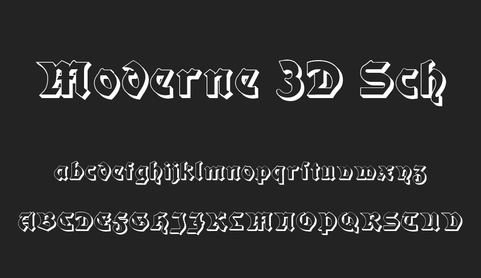 Moderne 3D Schwabacher font