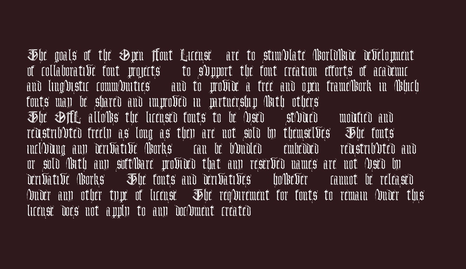 Monumental Gothic Demo font 1