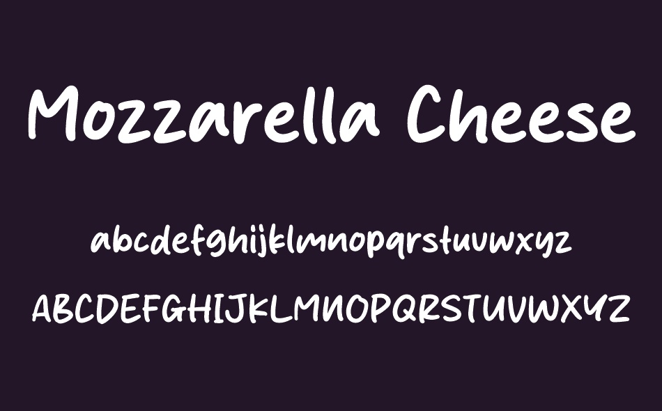 Mozzarella Cheese font