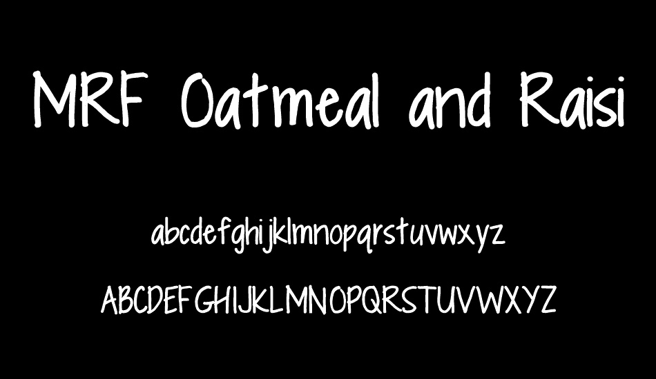 MRF Oatmeal and Raisins Two font