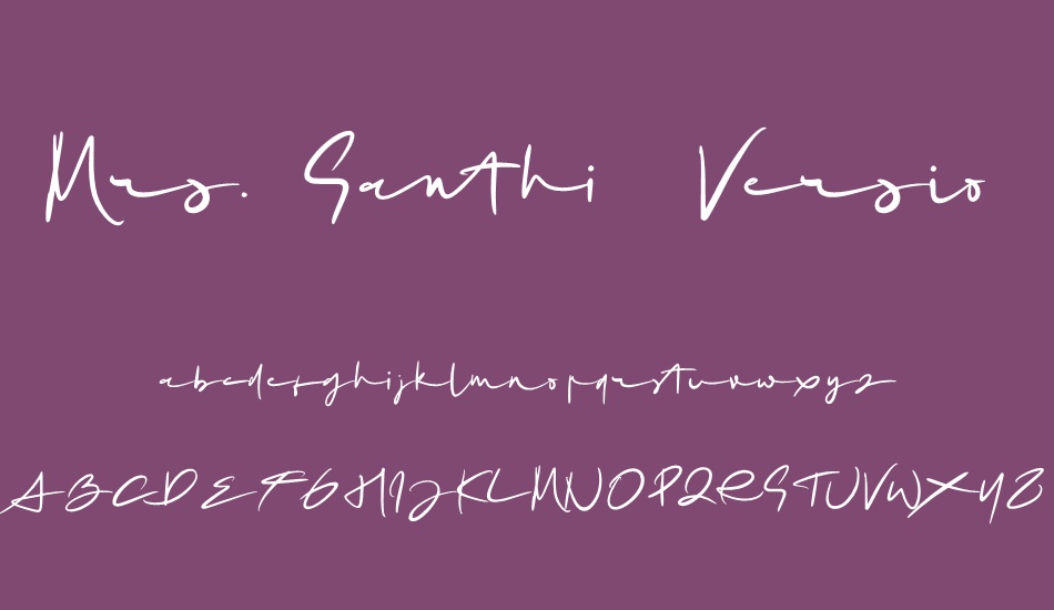 Mrs. Santhi Demo Version font