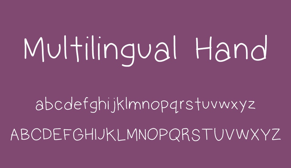 Multilingual Hand font