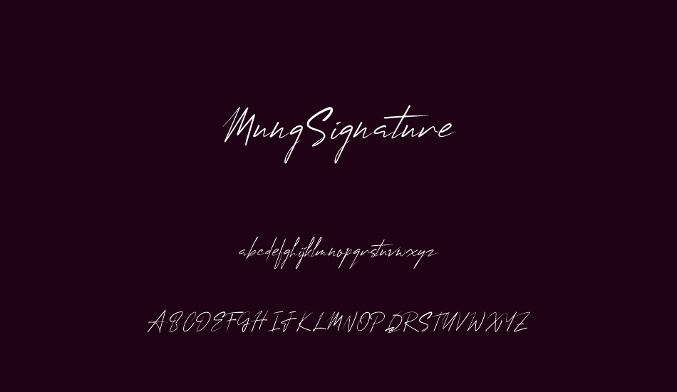 MungSignature font