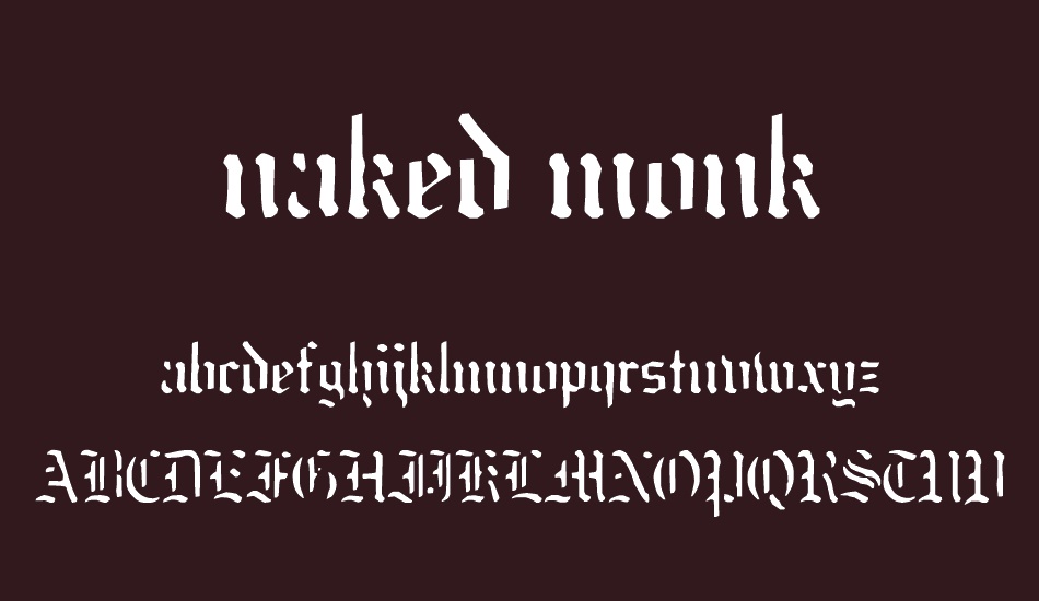 naked monk font