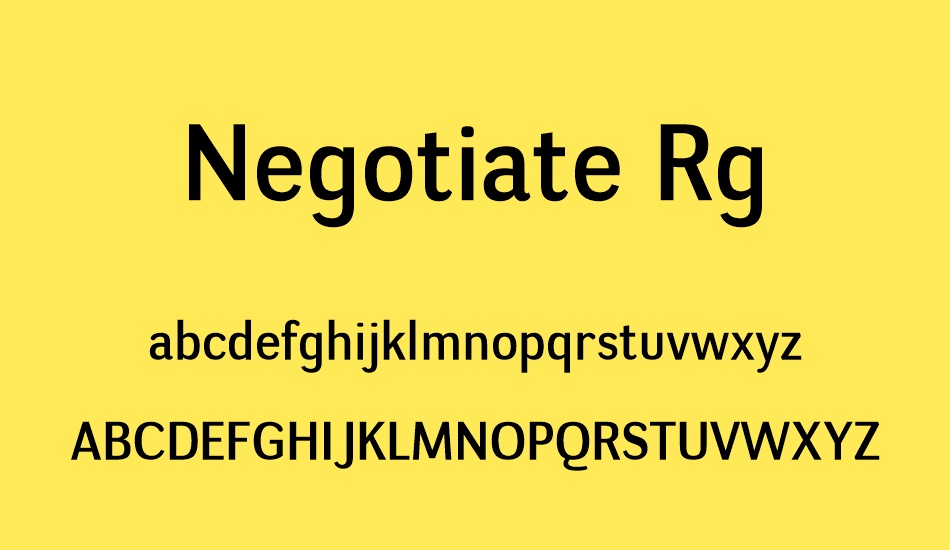 Negotiate Rg font