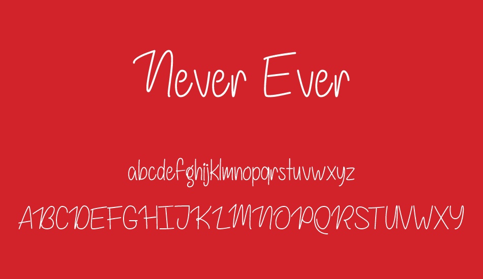 Never Ever font