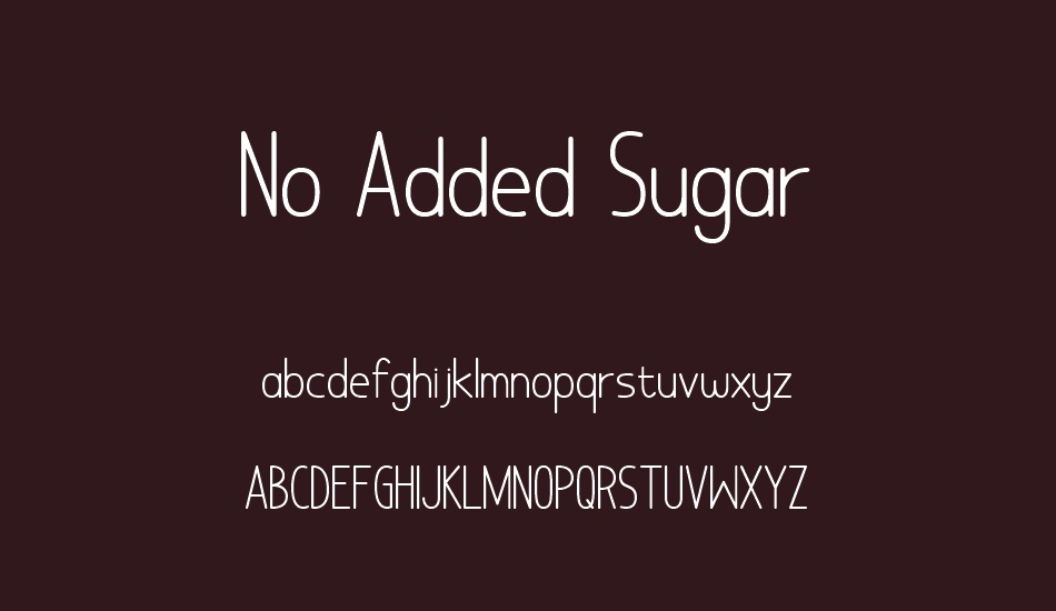 No Added Sugar font