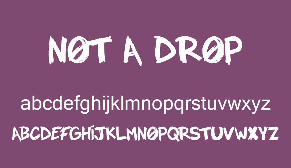 NOT A DROP font