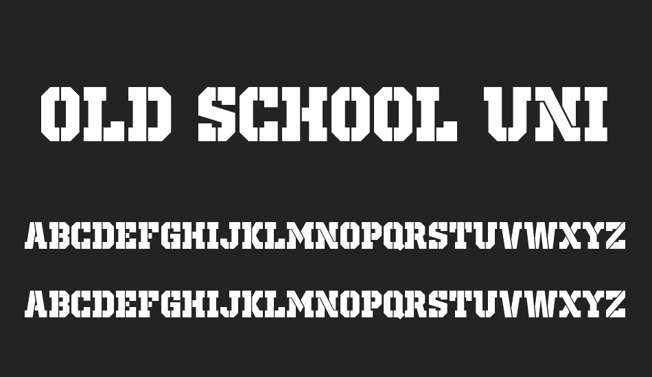 Old School United Stencil Free Font