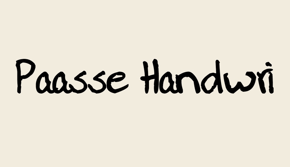 Paasse Handwriting font big