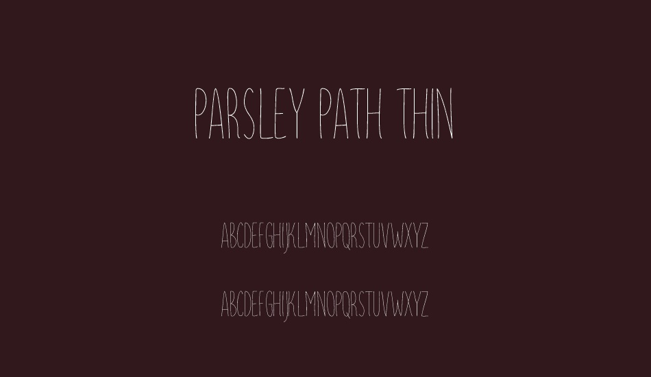 Parsley Path Thin font