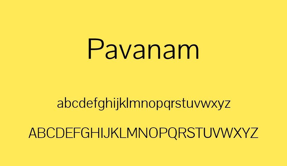 Pavanam font