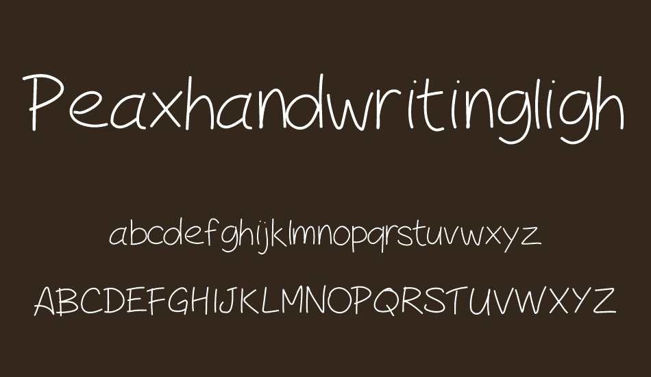 Peaxhandwritinglight font