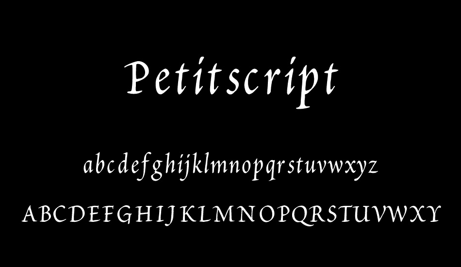 Petitscript font