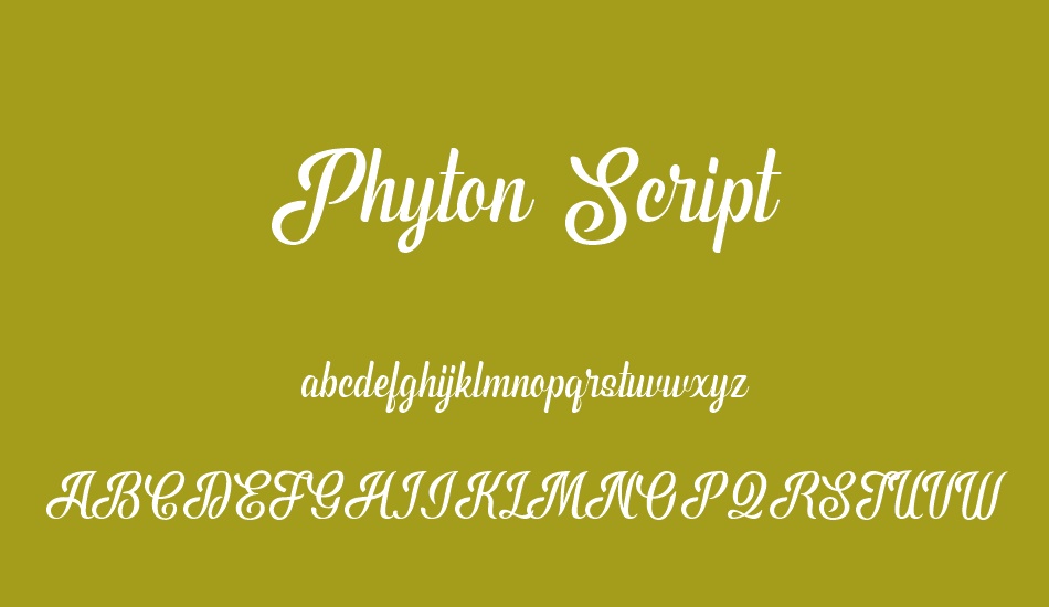 Phyton Script Demo font