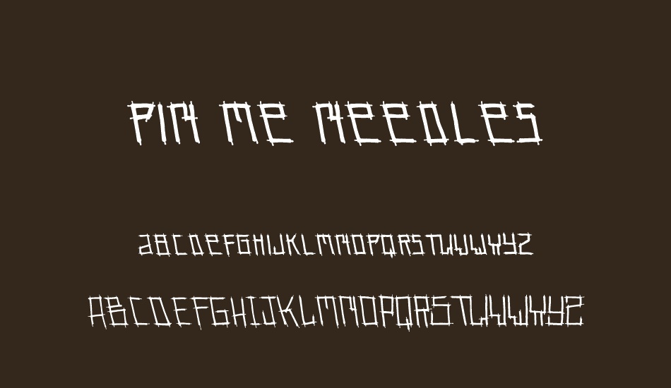 pin me needles font