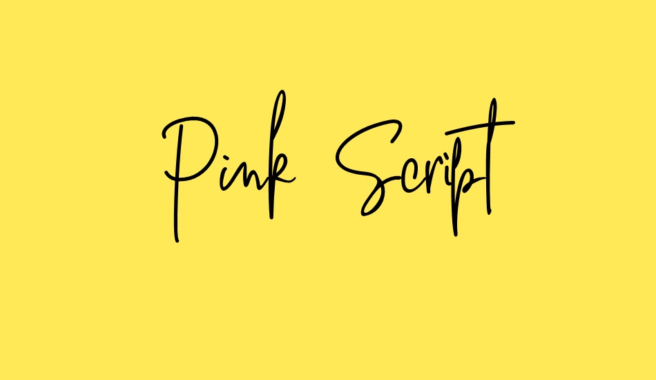 Pink Script font big