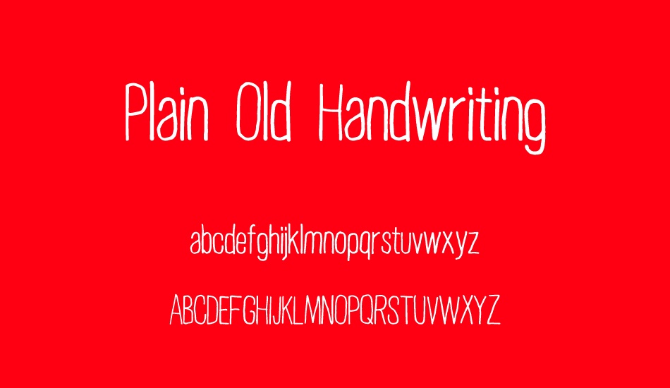 Plain Old Handwriting font