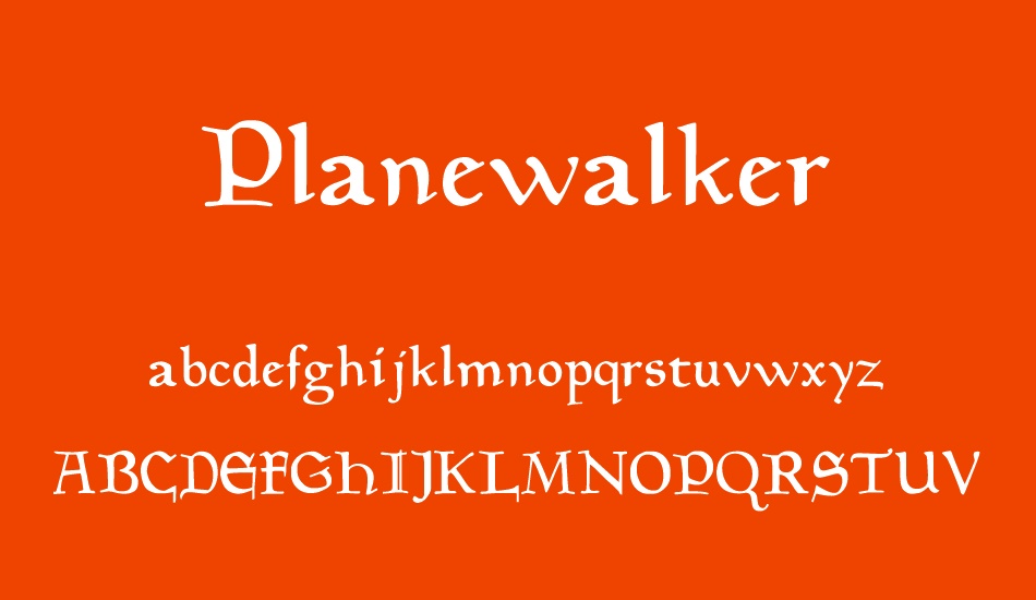 Planewalker font