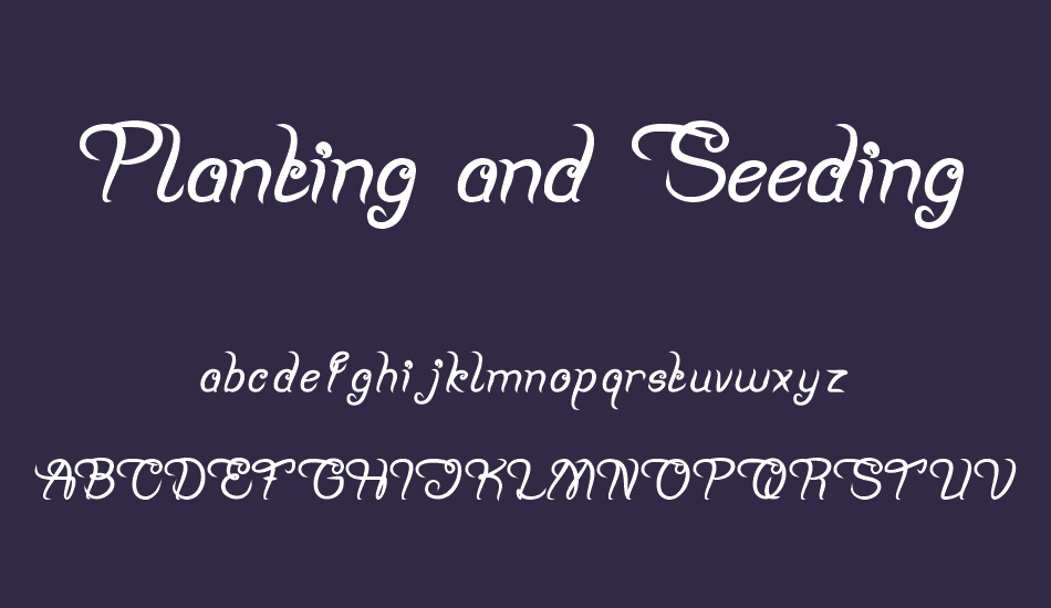 Planting and Seeding font