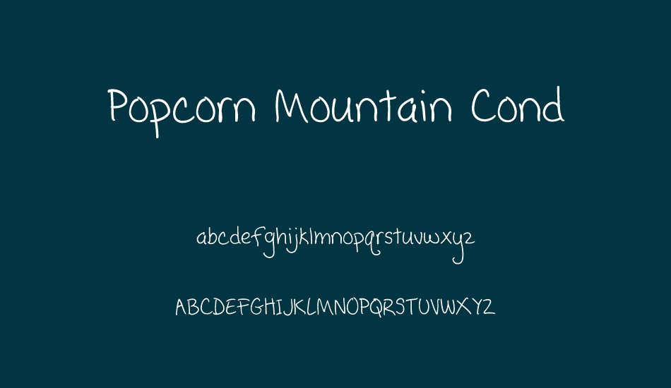 Popcorn Mountain Cond font