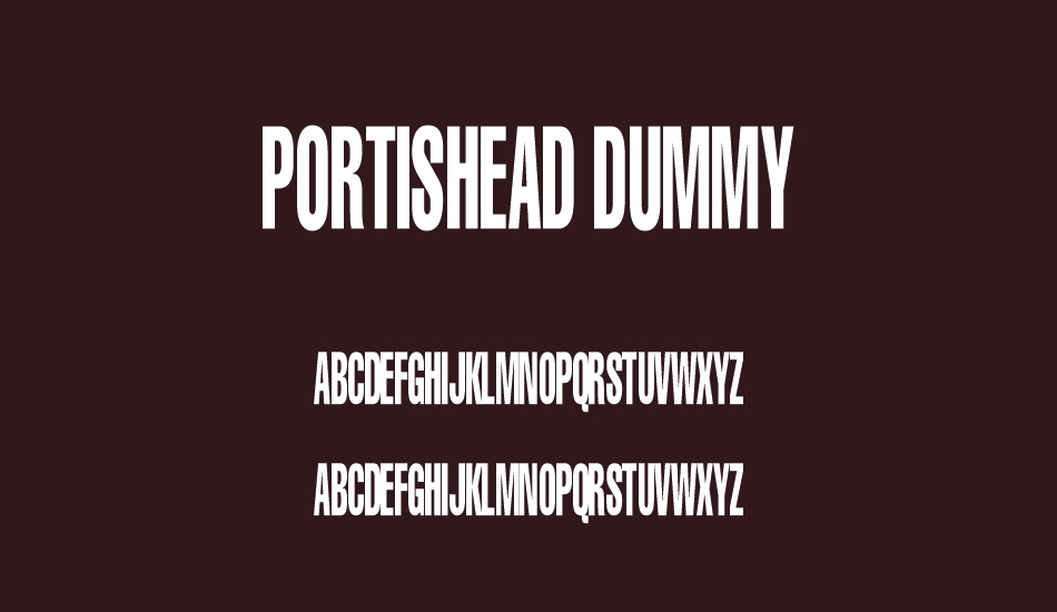 Portishead Dummy font