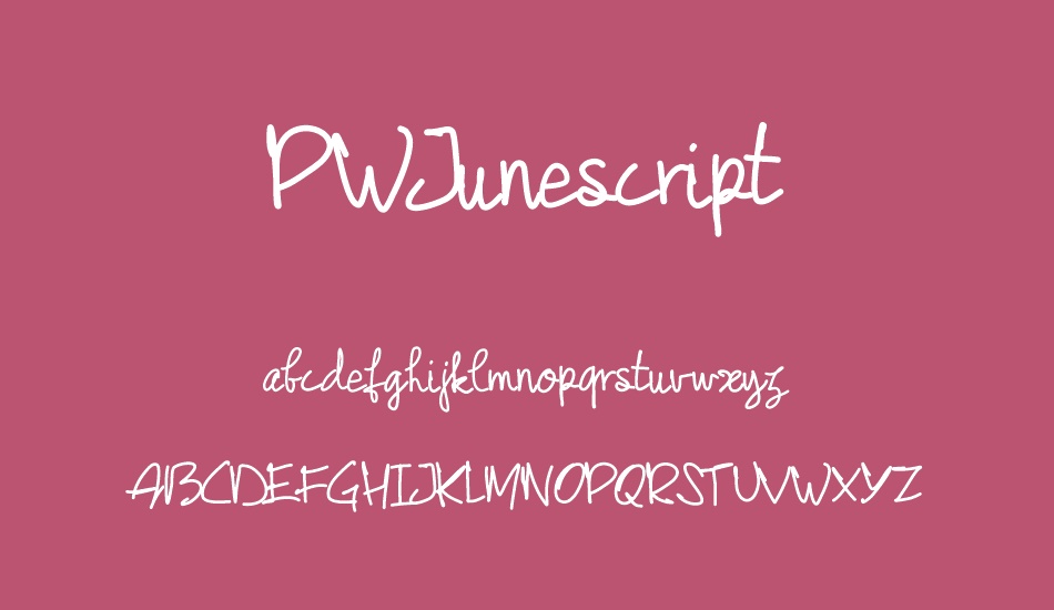 PWJunescript font