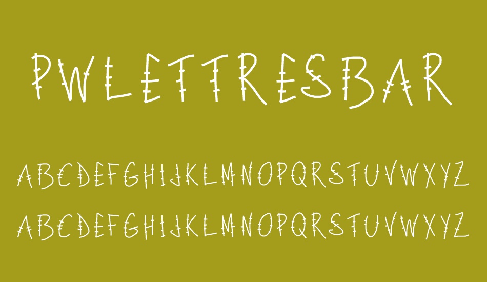 PWLettresbarres font