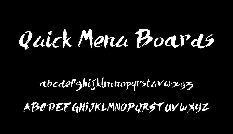 Quick Menu Boards font