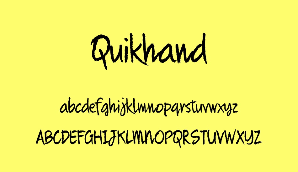 Quikhand font