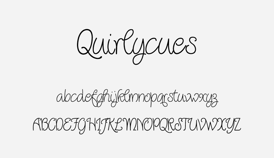 Quirlycues font