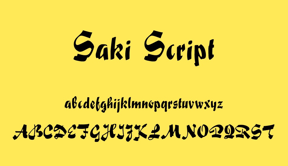 saki-script font