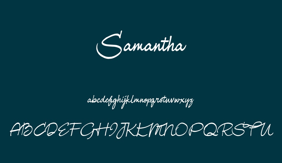 samantha free font with glyphs
