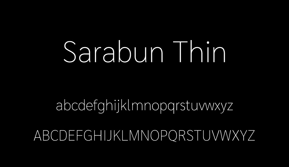 sarabun-thin font