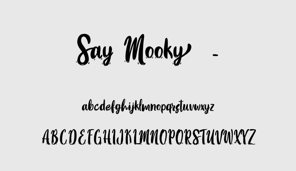 say-mooky---personal-use font