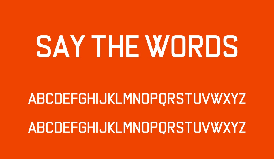 say-the-words font